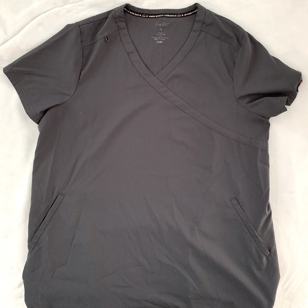 Maternity stretch scrub top